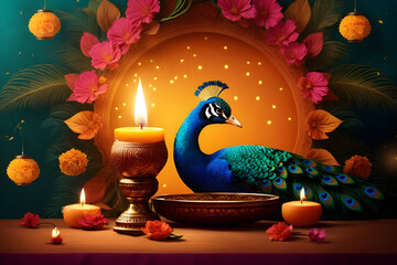 Fototapeta premium Light Up Your Life: Happy Diwali Wishes