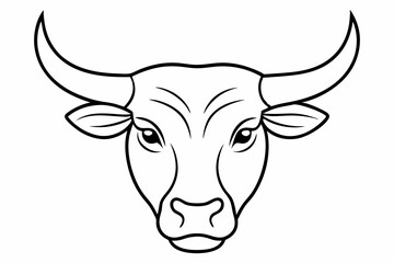 Bull head line art vector, Bull head logo icon illustration.

