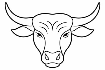 Bull head line art vector, Bull head logo icon illustration.

