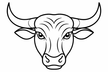 
Bull head line art, Cow Head Line Art Vector
