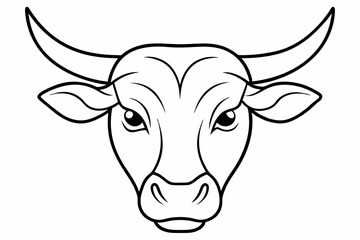 
Bull head line art, Cow Head Line Art Vector

