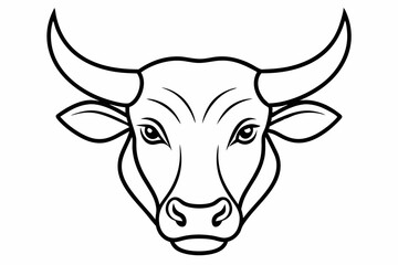 Bull head line art vector, Bull head logo icon illustration.

