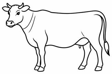 cow line art vector illustration	
