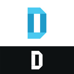 Creative abstract initial letter D logo design. Premium Vector