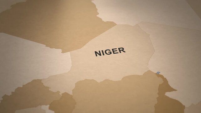 Old Paper Map of Niger