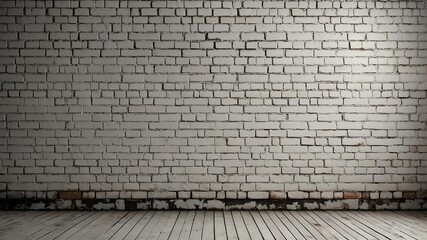 white brick wall with grungy texture for background