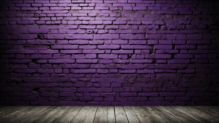 Fototapeta premium purple brick wall with grungy texture and spotlight fo background