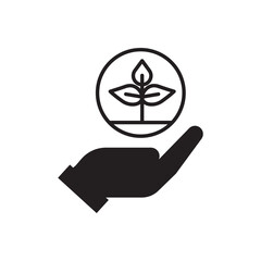 hand holding tree logo icon