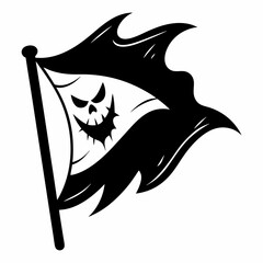 Spooky flag  Silhouette  Vector  Illustration