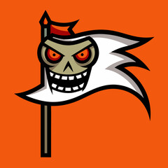 Spooky flag  Silhouette  Vector  Illustration