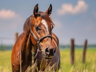 Obraz premium horse isolated on summer background
