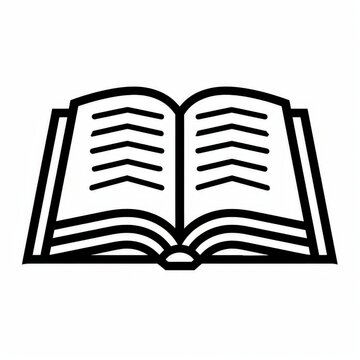 recommend clip art: book icon - simple black line art illustration
                    