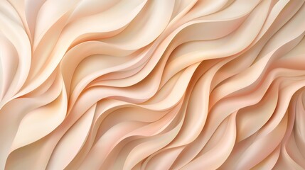 Obraz premium Beige and Peach Abstract Flowing Fabric Waves