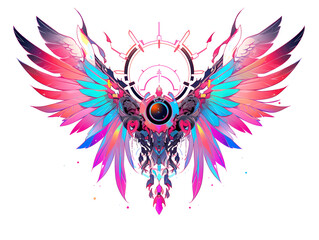 Obraz premium Feather Wings mecha robot illustration