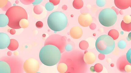 Pastel Colored Floating Bubbles Background
