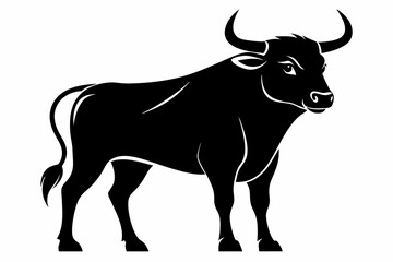 Bull silhouette, bull icon vector, cow silhouette vector illustration
