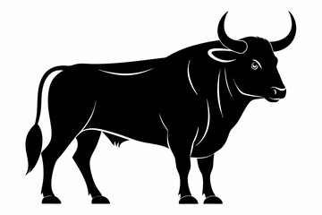 Bull silhouette, bull icon vector, cow silhouette vector illustration
