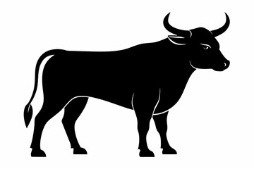 Bull silhouette, bull icon vector, cow silhouette vector illustration
