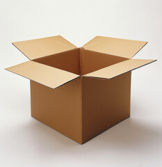 a cardboard box with a white background