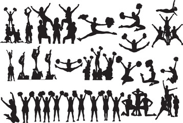 Print Cheer SVG Bundle; Cheerleader SVG; Cheer Silhouette; Digital  Cheer 