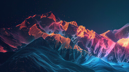 Spectacular an abstract image of mountains on dark background