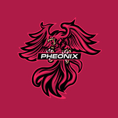 Red Pheonix Mascot perfect for esport logo design