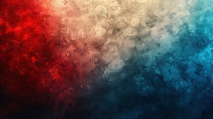 Fototapeta premium Blurry Edged Gradient Background in Red, Blue, and White with a Rough Painted Look
