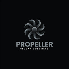 Vector Logo Illustration Propeller Gradient Colorful Style