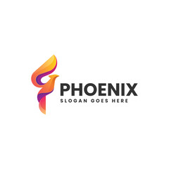 Vector Logo Illustration Phoenix Gradient Colorful Style