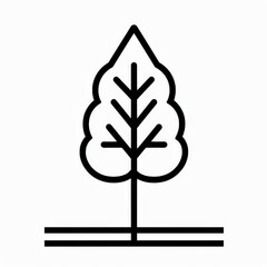 tree icon - simple black line art illustration