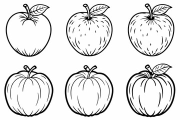 Apple vector silhouette set, apple icon set

