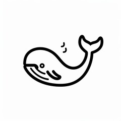 Obraz premium whale icon - simple black line art illustration