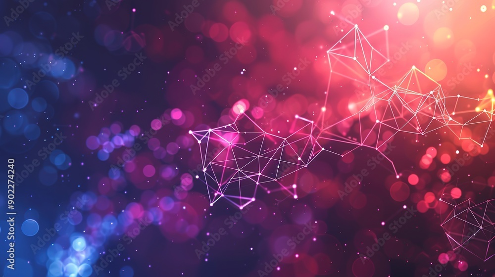 Aufkleber attractive template for science and technology presentation, plexus style background
