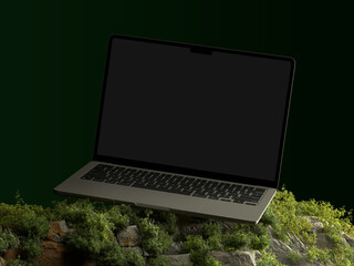 3D rendered mockup, laptop mockup to showcase your design work