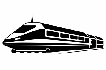 Bullet train vector silhouette, japanes bullet train icon clip art
