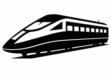 Bullet train vector silhouette, japanes bullet train icon clip art
