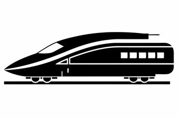 Bullet train vector silhouette, japanes bullet train icon clip art
