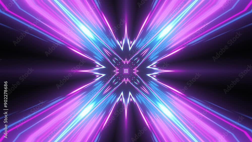 Poster warping stars and light animation loop