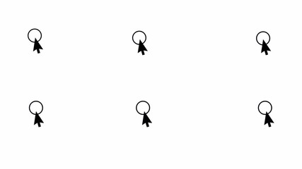  Mouse pointer click icon animated on white background, clicking animation. Pointing up, Cursor mouse Click Animation - Powered by Adobe