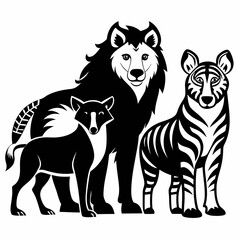 Animals Day Silhouette Vector Illustration