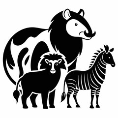 Animals Day Silhouette Vector Illustration