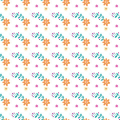 Flat floral spring Flowers pattern design