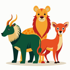 Animals Day Silhouette Vector Illustration