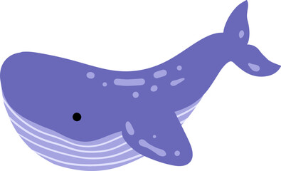 Hand drawn doodle vector illustration of Whale