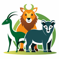 Animals Day Silhouette Vector Illustration