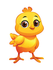 Cute chick vector cartoon illustration isolated on white background