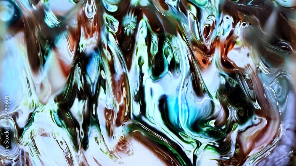 Poster flowing waves of color in ethereal blue abstract art. generative ai