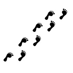 Step footprints paths, vector icon Illustration. isolated on white background