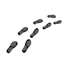 Step footprints paths, vector icon Illustration. isolated on white background