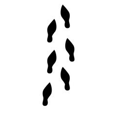 Step footprints paths, vector icon Illustration. isolated on white background